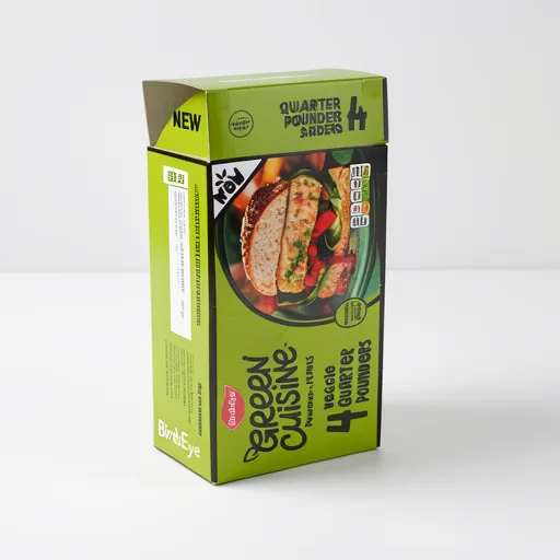 Birds Eye 4 Green Cuisine Vegetarian Veggie Quarter Pounder Burgers 454g