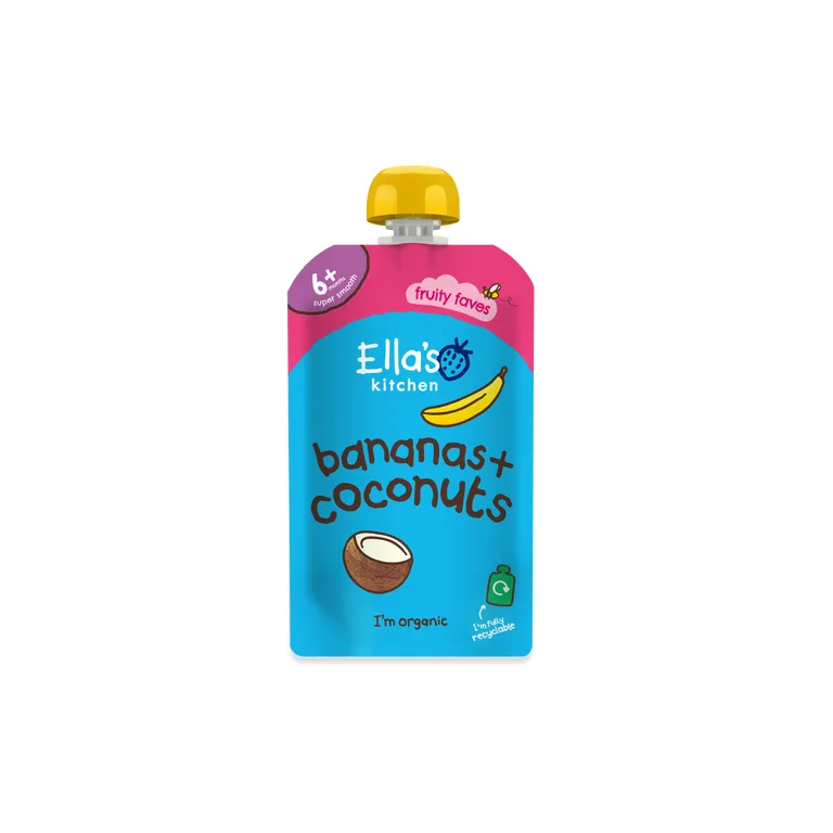 Ella's Kitchen Organic Bananas and Coconuts Baby Food Pouch 4+ Months