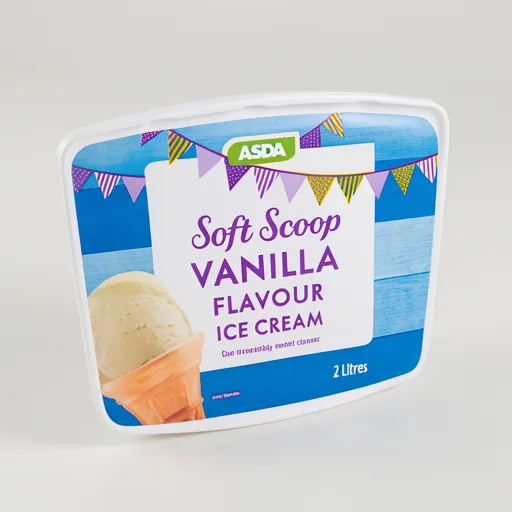 ASDA Soft Scoop Vanilla Flavour Ice Cream 2 Litres