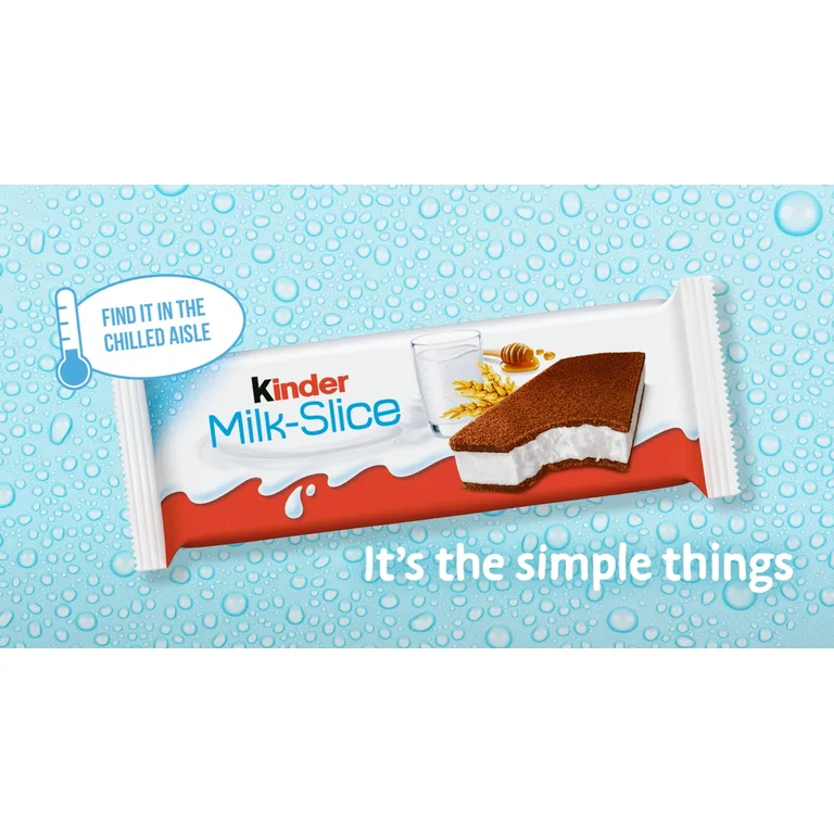 Kinder Milk Slice Sponge Cake with Milky Filling Treat Snack Bars Multipack 3 x 28g