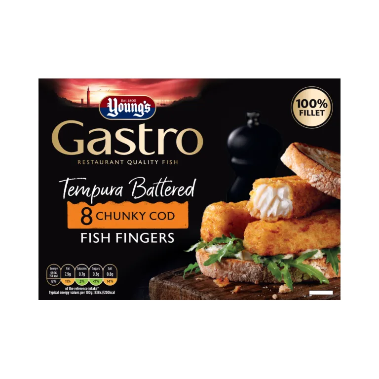 Young's Gastro 8 Tempura Battered Chunky Fish Fingers 320g