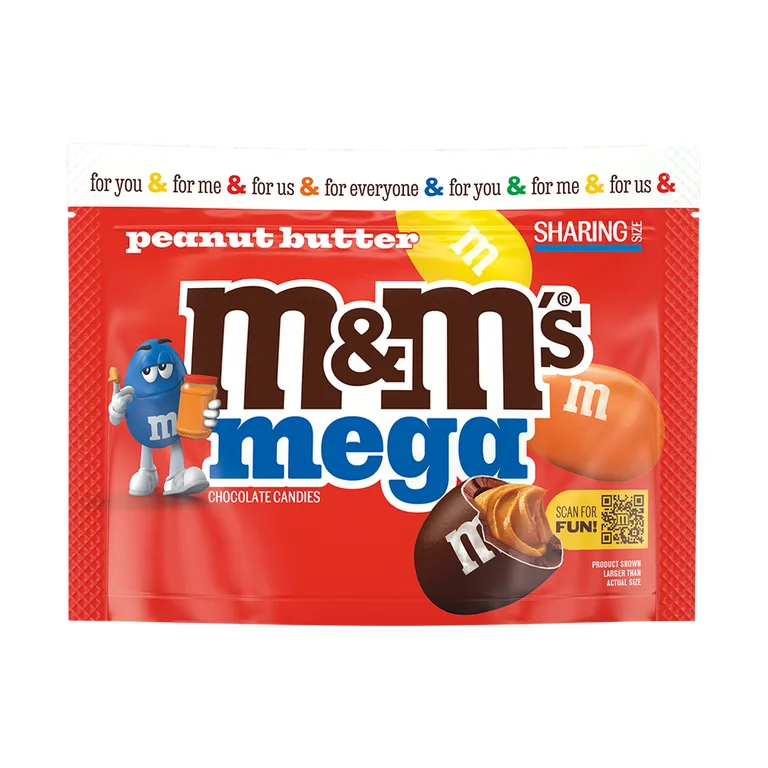 M&M's Crunchy Peanut & Milk Chocolate More To Share Pouch   200g
