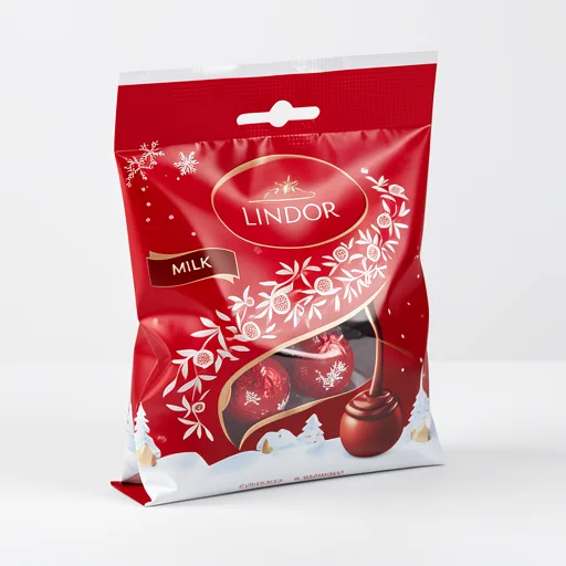 Lindt Lindor Christmas Milk Chocolate Mini Truffles Bag 80g
