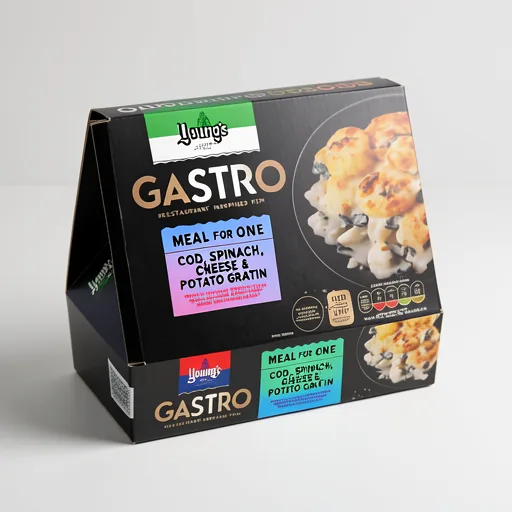 Young's Gastro Cod, Spinach, Cheese & Potato Gratin Meal for One 360g