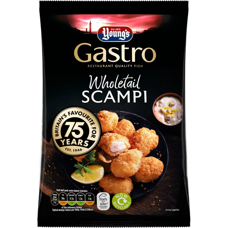 Young's Gastro Wholetail Scampi 220g