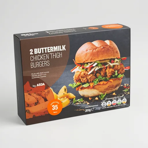 ASDA ASDA 2 Buttermilk Chicken Thigh Burgers 300g