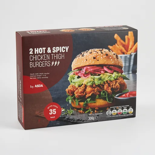 ASDA ASDA 2 Hot & Spicy Chicken Thigh Burgers 300g