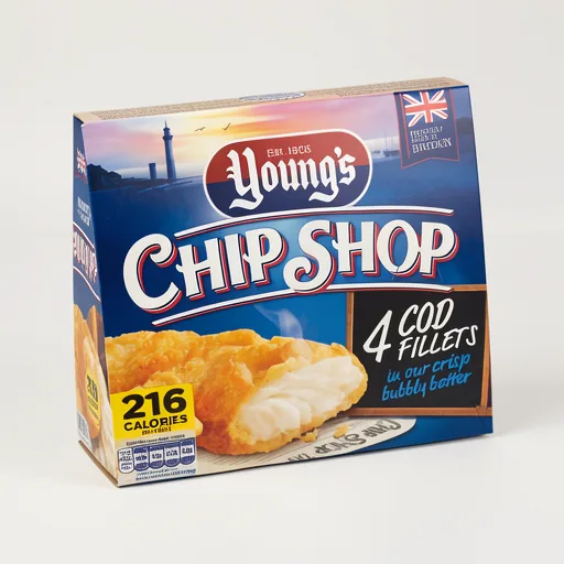 Young's Chip Shop 4 Cod Fillets 400g