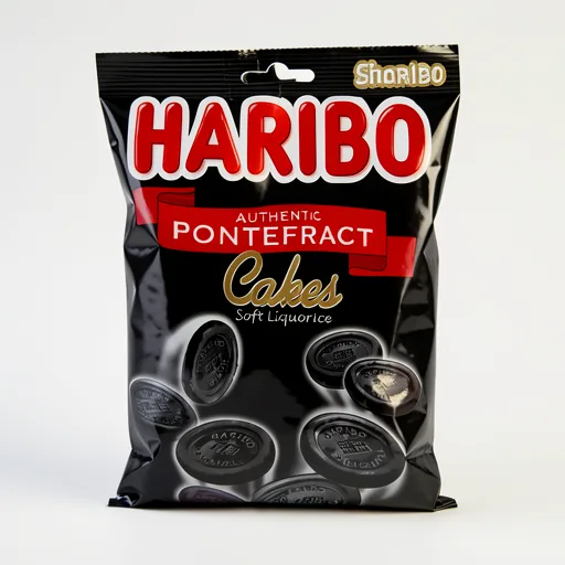Haribo Pontefract Cakes Chewy Liquorice Sweets Sharing Bag 175g