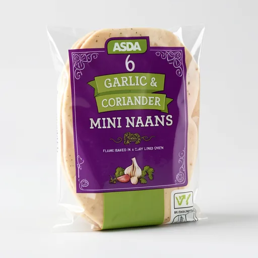 The BAKERY at ASDA The Bakery 6 Garlic & Coriander Mini Naans 282g