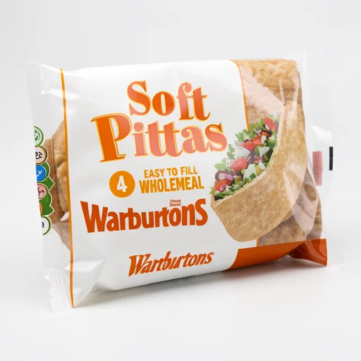 Warburtons Wholemeal Soft Pittas x4