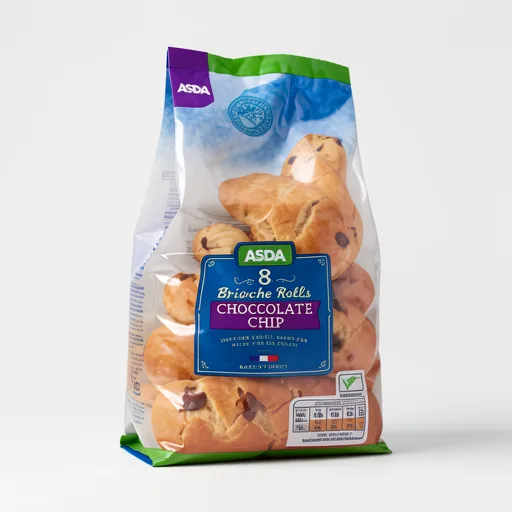 The BAKERY at ASDA 8 Chocolate Chip Brioche Rolls 280g