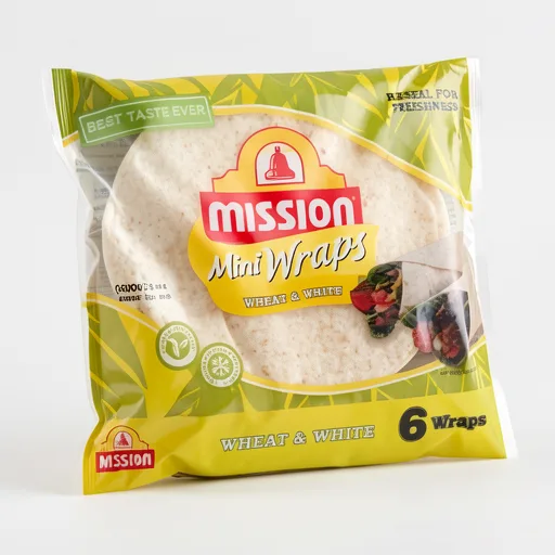 Mission Wheat & White Mini Tortilla Wraps 6 Pack