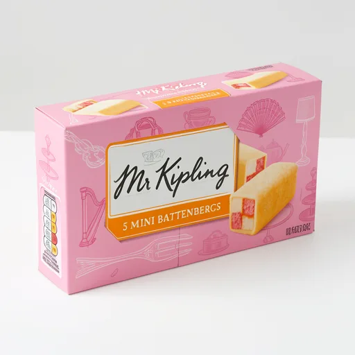 Mr Kipling Mini Battenberg Cakes Multipack Snack 5pk