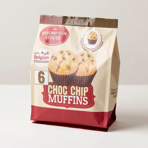 Brompton House Choc Chip Muffins with Milk Chocolate. 6 x 25g (150g)