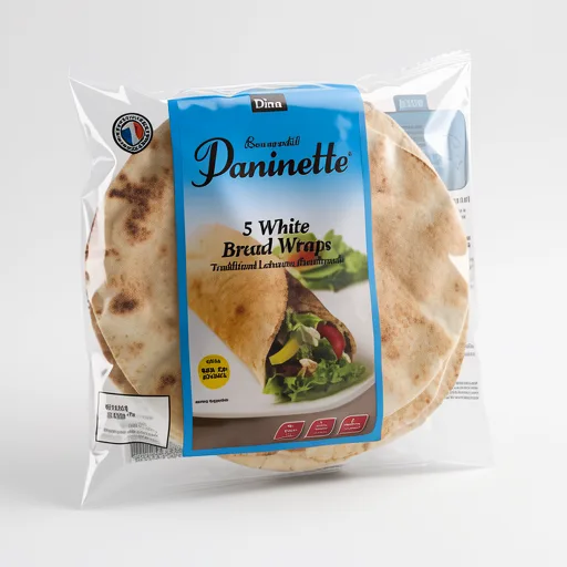 Dina 5 Paninette Traditional Lebanese Flat Bread White
