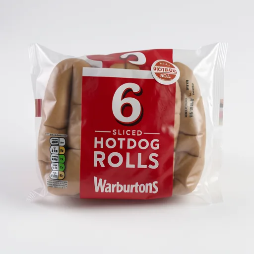 Warburtons Hot Dog Rolls 6 Pack Sliced