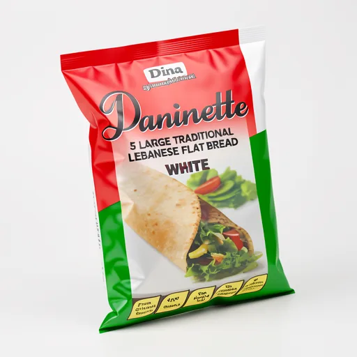 Dina 5 White Paninette Large Traditional Lebanese Flat Bread
