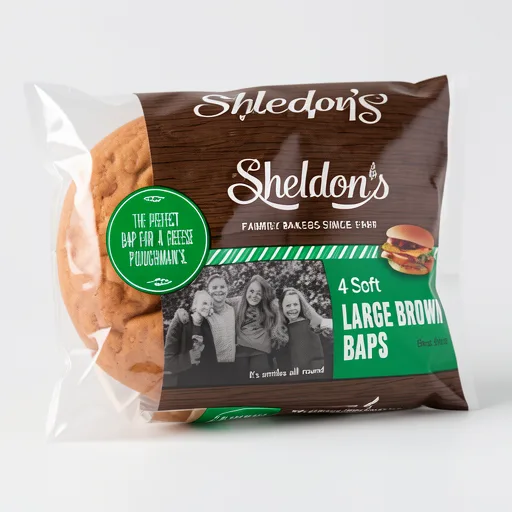 Sheldon's 4 Soft Large Brown Baps