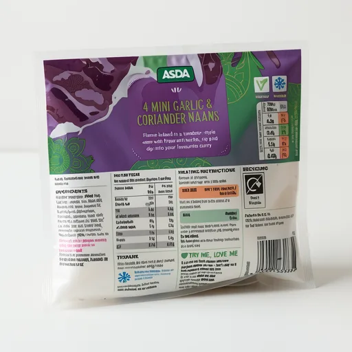 ASDA 4 Mini Garlic & Coriander Naans