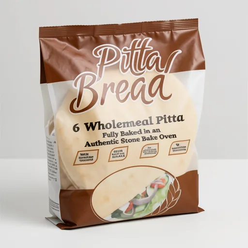 Dina 6 Large Wholemeal Pitta Bread