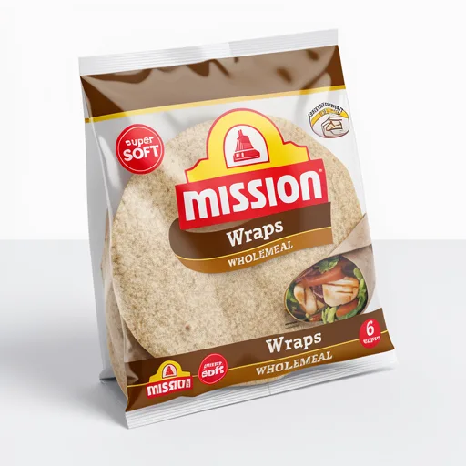 Mission Wholemeal Tortilla Wraps 6 Pack