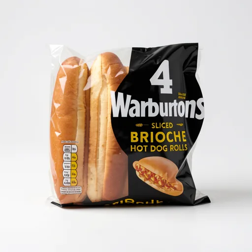 Warburtons Family Bakers 4 Sliced Brioche Hot Dog Rolls