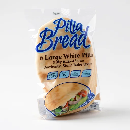 Dina 6 Large White Pitta Bread