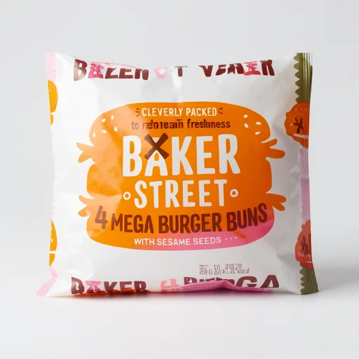 Baker Street 4 Pre-Sliced Mega Seeded Burger Buns