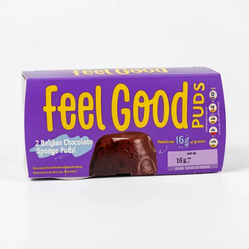 Feel Good Belgian Chocolate Sponge Puds! 2 x 103g (206g)