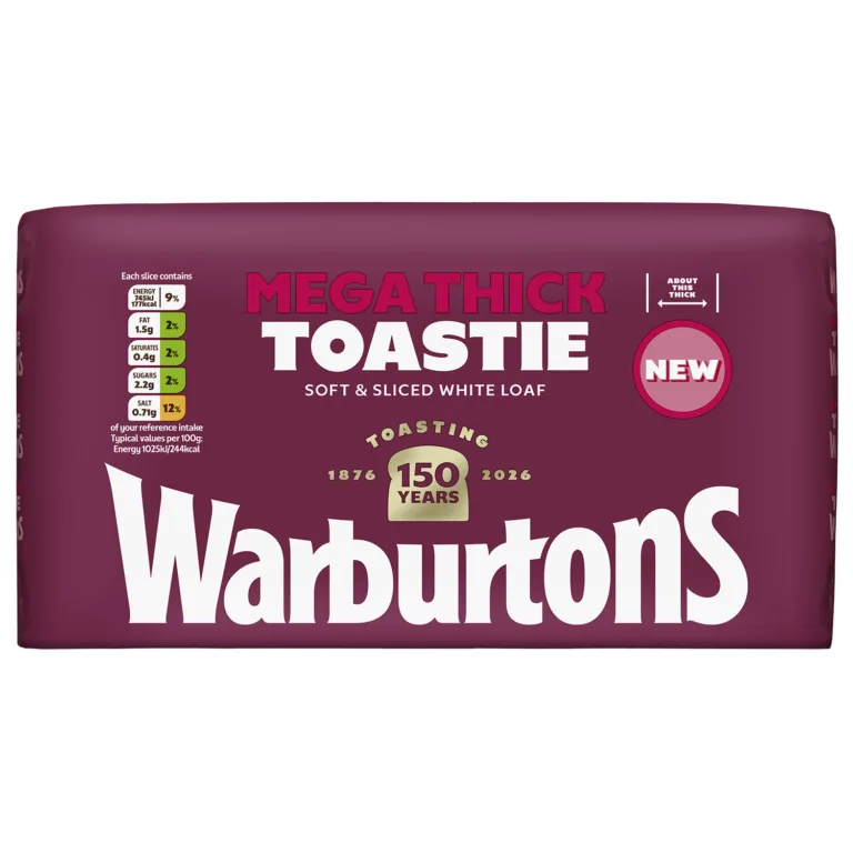 Warburtons Mega Thick Toastie Soft & Sliced White Loaf 800g