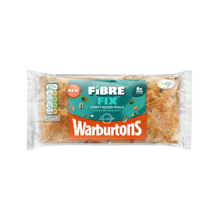 Warburtons 4 Fibre Fix Soft Sliced Rolls