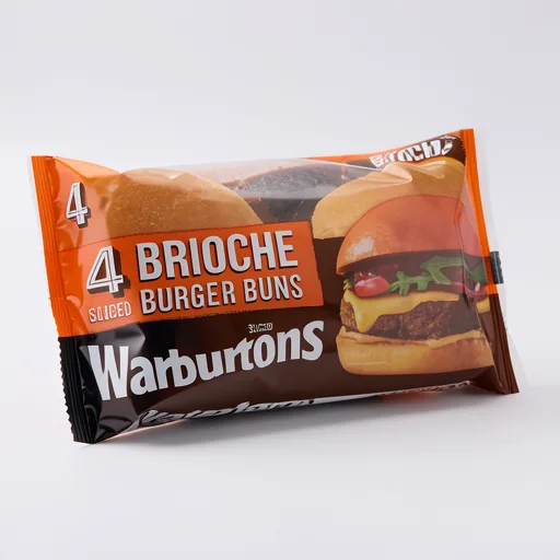 Warburtons 4 Sliced Brioche Burger Buns