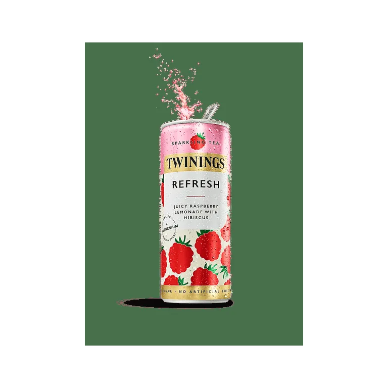 Twinings Sparkling Tea Refresh Juicy Raspberry Lemonade with Hibiscus 4 x 250ml