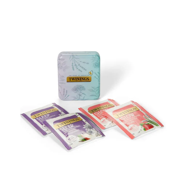 Twinings Pocket Tin Gift with 4 Tea Bags (1 Tin, Colour May Vary)