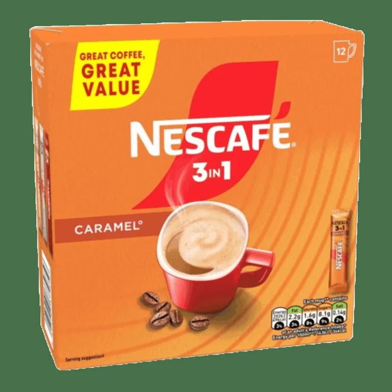 Nescafe 3 In 1 Caramel Instant Coffee Sachets 12x16g