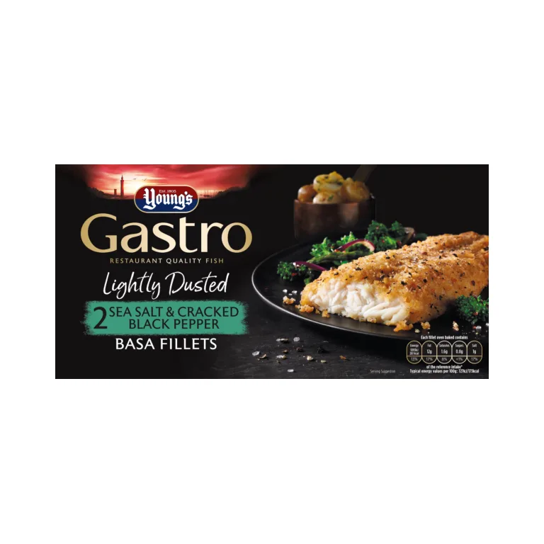 Young's Gastro Basa Fillets Dusted With Sea Salt & Black Pepper x2 310g