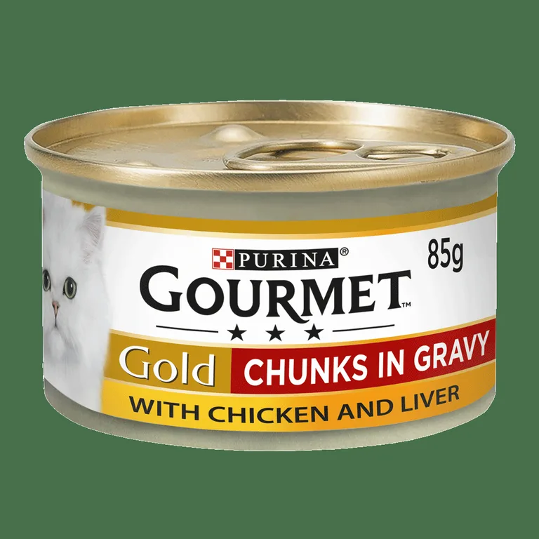 Gourmet Gold Chunks in Gravy Chicken & Liver Wet Cat Food 85g