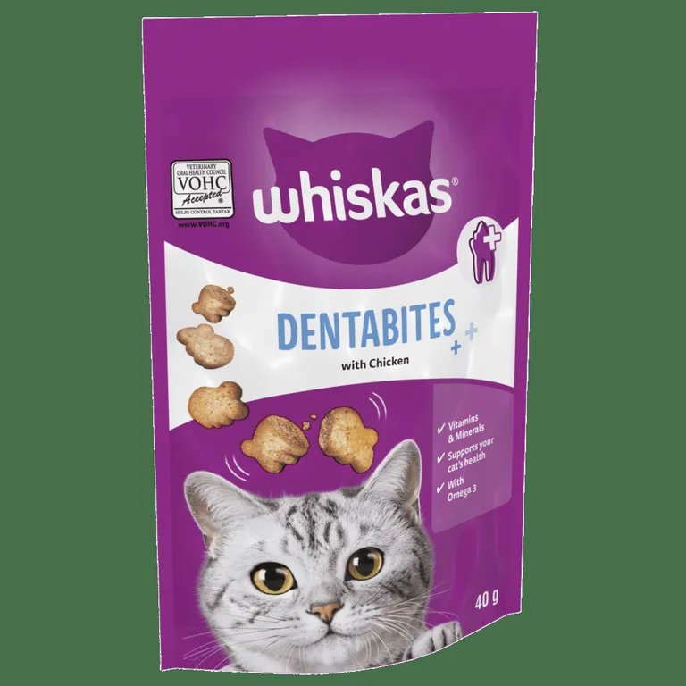 Whiskas Dentabites Adult Cat Dental Treat Biscuits with Chicken 50g