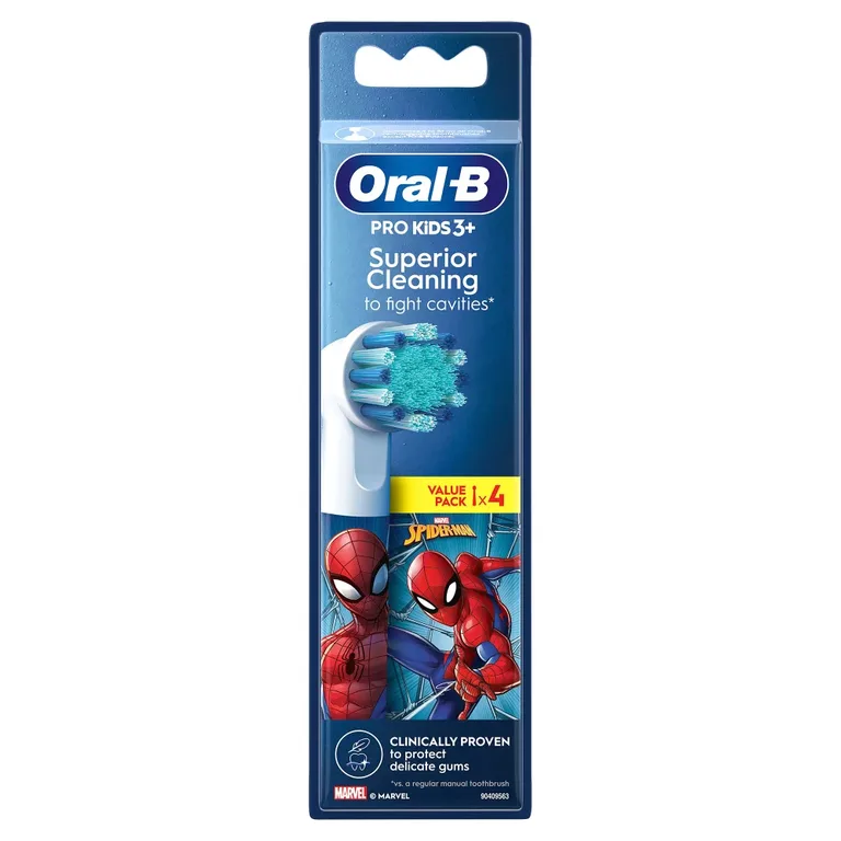 Oral-B Kids Spiderman Electric Toothbrush Replacement Heads x4