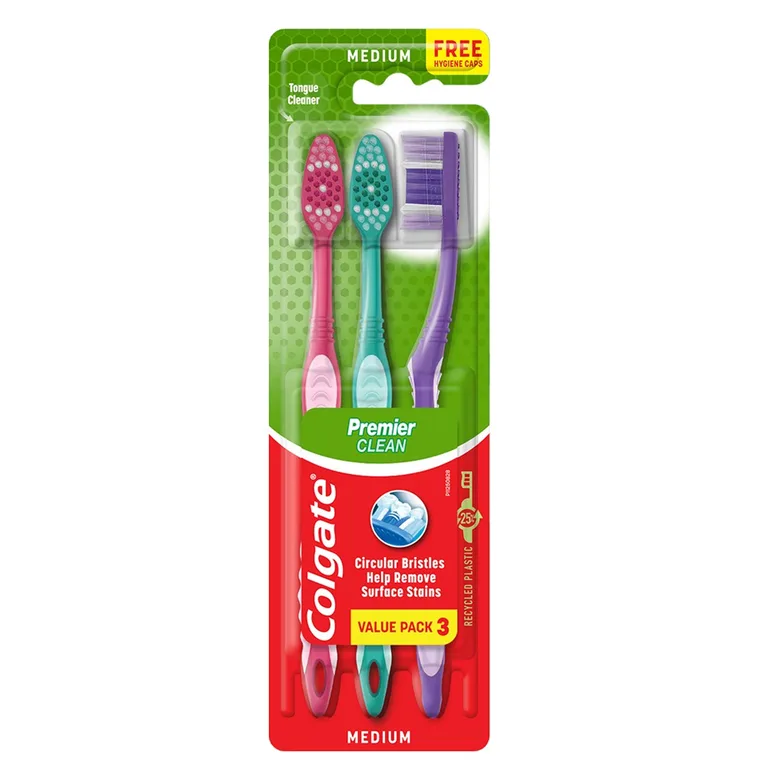 Colgate Premier Clean Medium Toothbrush Pack x2