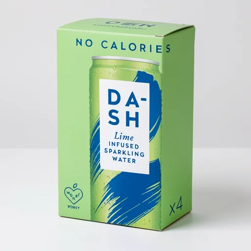 DASH Lime Sparkling Water 4 x 330ml