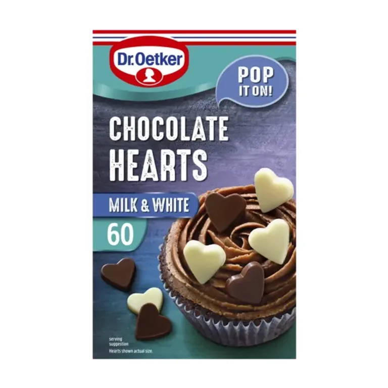 Dr. Oetker 60 White & Milk Chocolate Hearts 40g