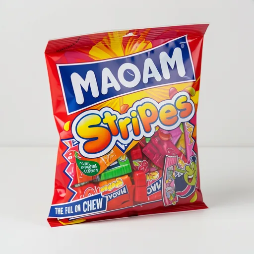 Maoam Stripes Fruit & Cola Flavour Chewy Sweets Sharing Bag 140g