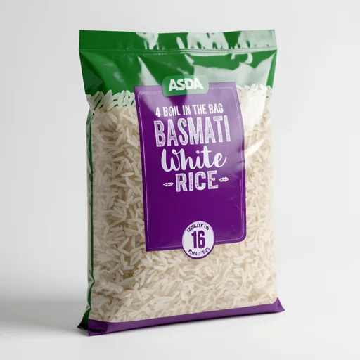 ASDA Boil in the Bag Basmati White Rice 4 x 125g (500g)