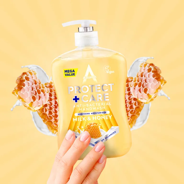 Astonish Protect + Care Anti-Bacterial Handwash Milk & Honey 600ml