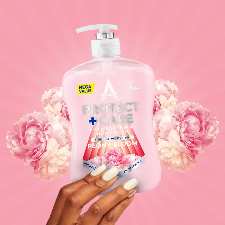Astonish Protect + Care Anti-Bacterial Handwash Peony Bloom 600ml