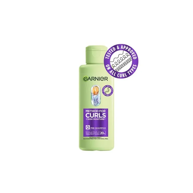 Garnier Method For Curls Pre-Shampoo, up to 100H moisture. Silicone free, Vegan Formula, 200ml