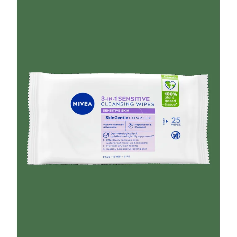 Nivea Daily Essentials 3 In 1 Gentle Cleansing Wipes Dry 25ST