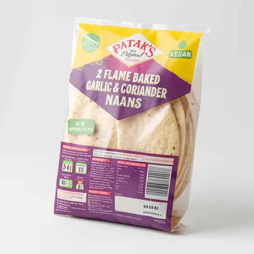 Patak's Garlic & Coriander Naan Breads x2